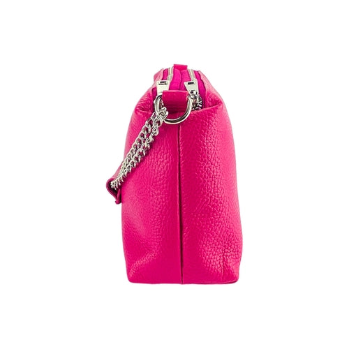 RB1025BE  | Borsa Donna a Mano con doppia lampo in Vera Pelle Made in